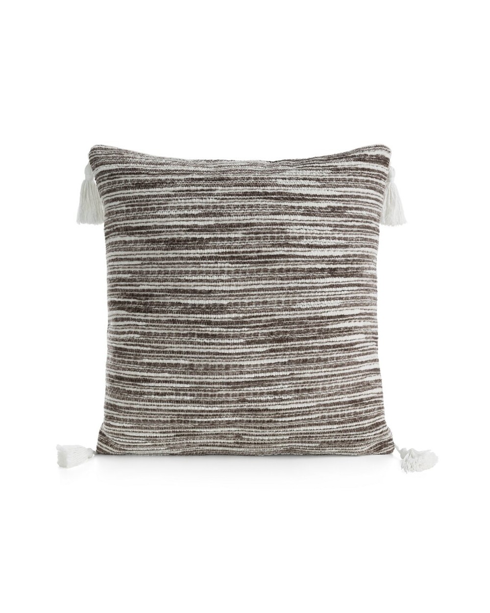 Poszewka szenil z frędzlami 45x45 Enid ciemnobeżowa Eurofirany