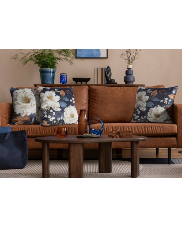 Poszewka velvet 45x45 Fiora 1 granatowa/beżowa Eurofirany