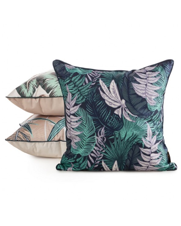 Poszewka ogrodowa 45x45 Garden 12A granatowa/turkusowa Eurofirany