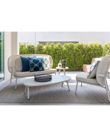 Poszewka ogrodowa 45x45 Garden 17A biała/granatowa Eurofirany