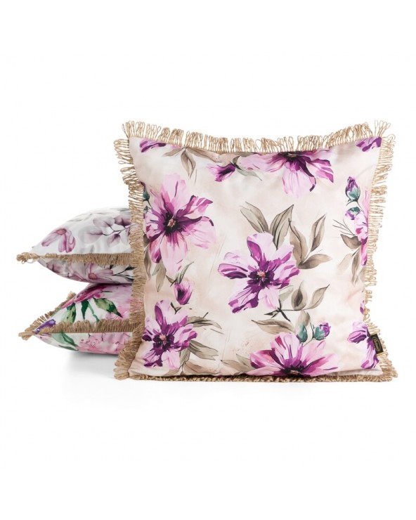 Poszewka ogrodowa 45x45 Garden 29B kremowa/różowa Eurofirany