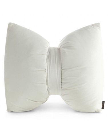 Poduszka dekoracyjna velvet 45x55 Kokarda kremowa Eurofirany