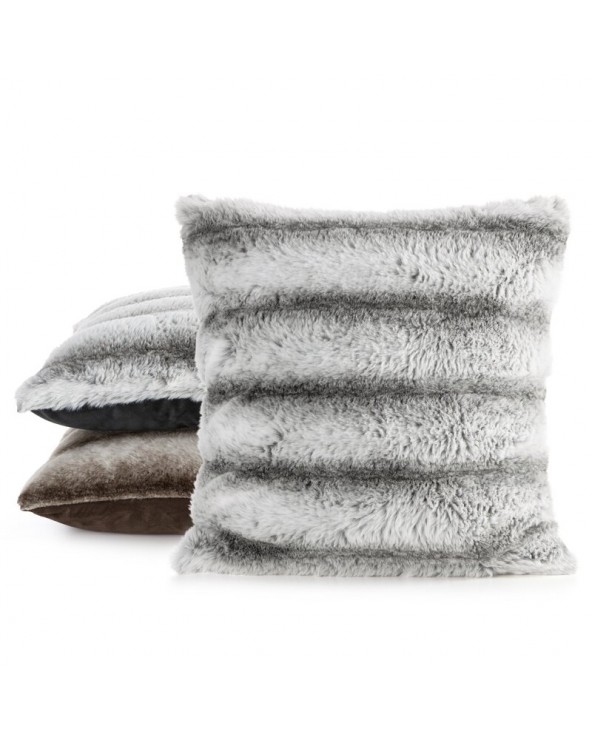 Poszewka futrzana 45x45 Lucy ciemnobrązowa Eurofirany