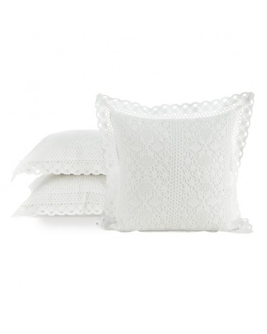 Poszewka ażurowa koronka 40x40 Megan biała Eurofirany