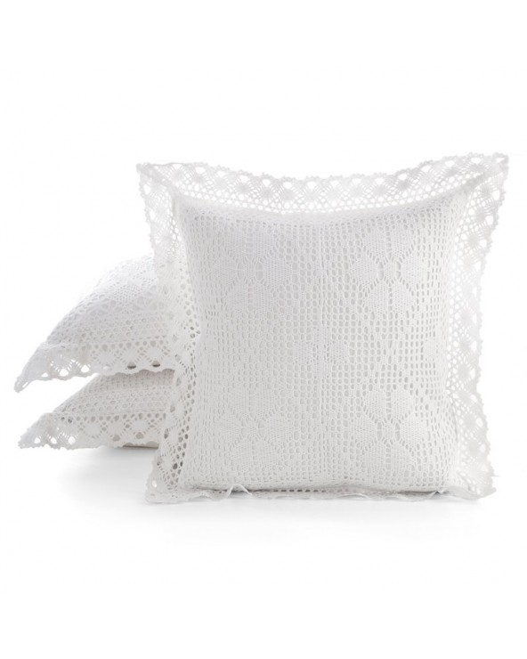 Poszewka ażurowa koronka 40x40 Mirella biała Eurofirany