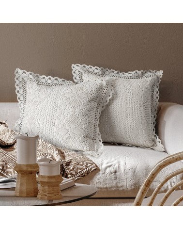 Poszewka ażurowa koronka 40x40 Mirella biała Eurofirany