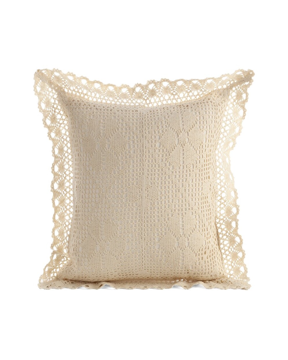 Poszewka ażurowa koronka 40x40 Mirella jasnobeżowa Eurofirany