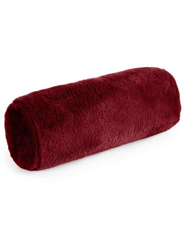 Wałek dekoracyjny futrzany 45x15 Nina bordowy Eurofirany