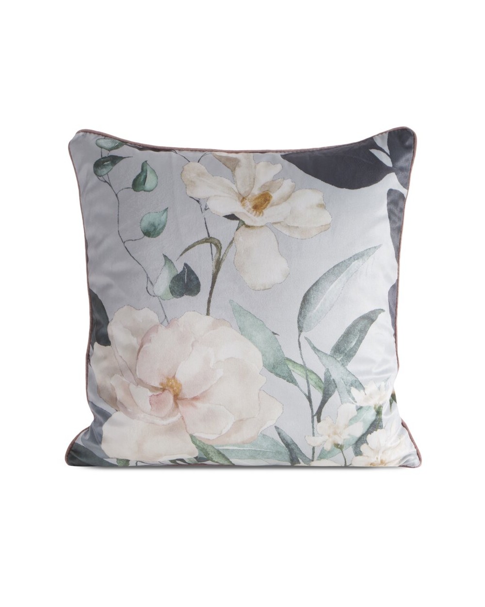 Poszewka velvet 45x45 Rosita 1 srebrna/kremowa Eurofirany