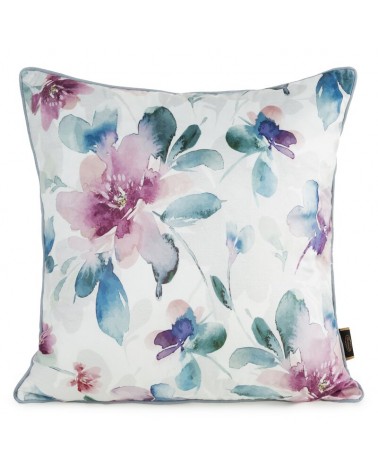 Poszewka velvet 45x45 Velvet 154 biała/turkusowa Eurofirany