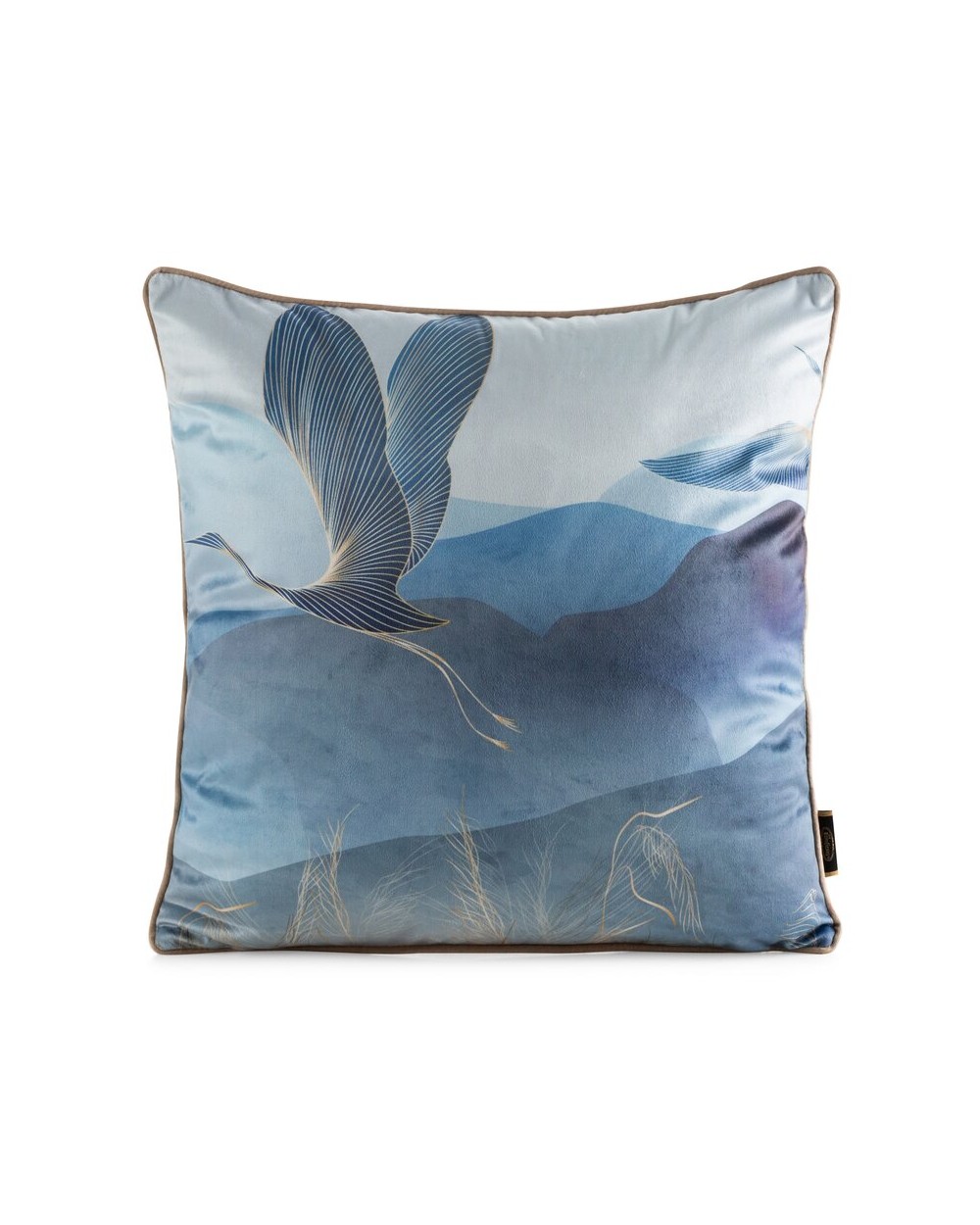 Poszewka velvet 45x45 Velvet 160 biała/niebieska Eurofirany