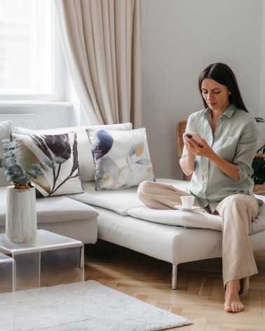 Poszewka velvet 45x45 Velvet 173 biała/złota Eurofirany