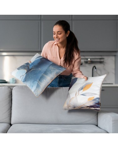 Poszewka velvet 45x45 Velvet 173 biała/złota Eurofirany