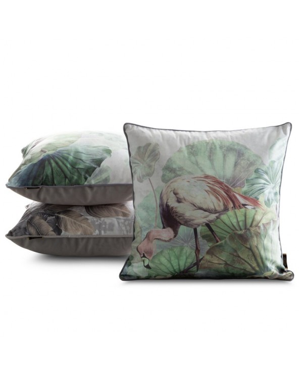 Poszewka velvet 45x45 Velvet 195 zielona/pudrowa Eurofirany