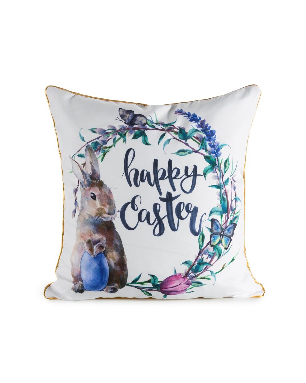 Poszewka wielkanocna 45x45 Wiosna 52 biała/niebieska Eurofirany