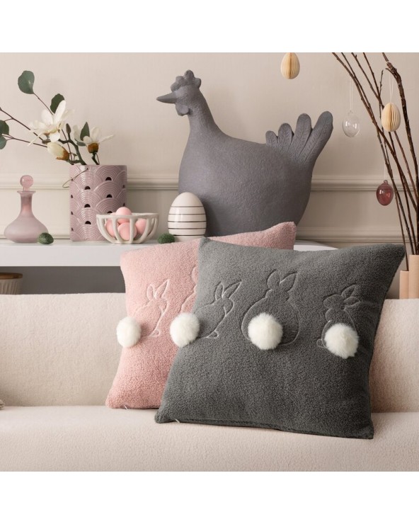 Poszewka wielkanocna 45x45 Wiosna 53 pudrowa/biała Eurofirany