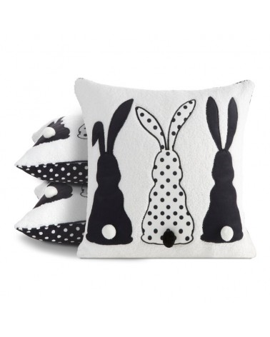 Poszewka wielkanocna 45x45 Wiosna czarna 4 Eurofirany