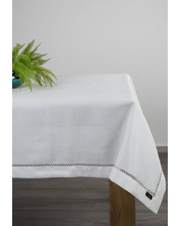 Obrus z mereżką 145x240 Emily biały Eurofirany