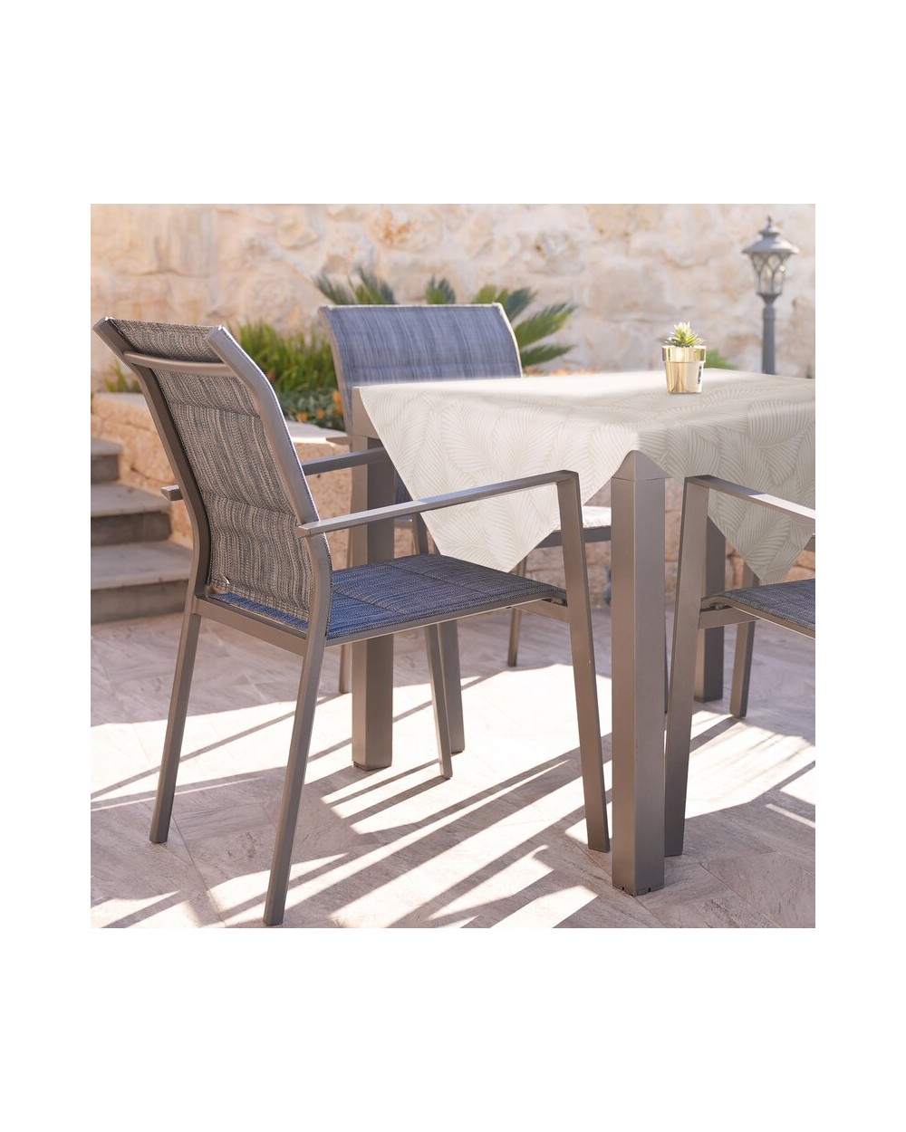 Obrus ogrodowy wodoodporny 85x85 Garden 11D beżowy/biały Eurofirany