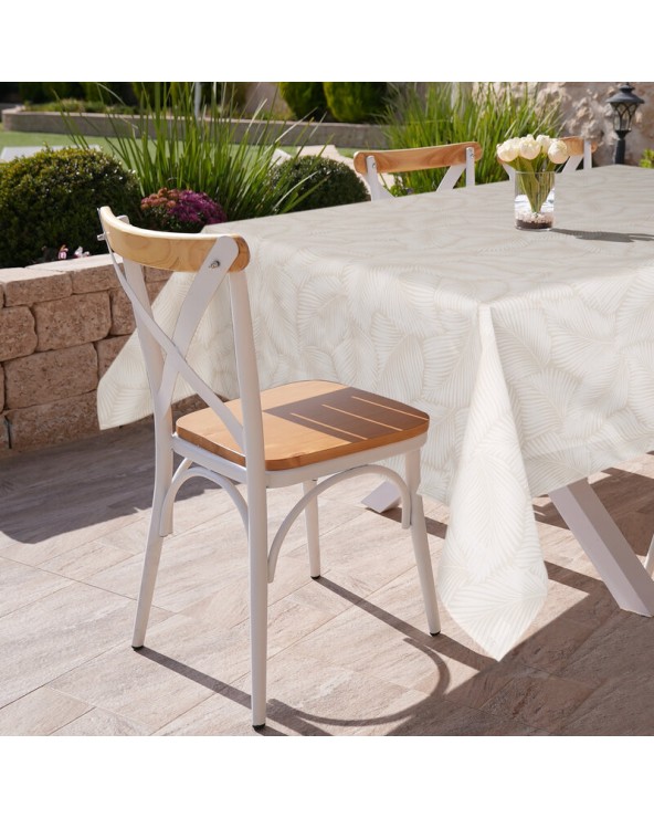 Obrus ogrodowy wodoodporny 140x220 Garden 11G beżowy/biały Eurofirany