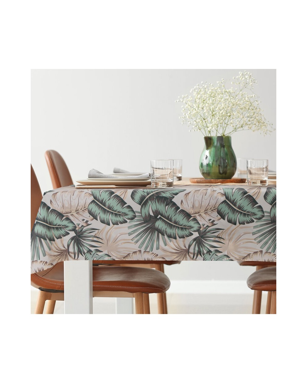 Obrus ogrodowy wodoodporny 140x220 Garden 13G kremowy/zielony Eurofirany