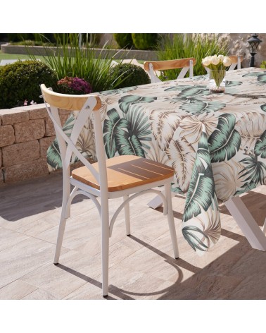 Obrus ogrodowy wodoodporny 140x220 Garden 13G kremowy/zielony Eurofirany