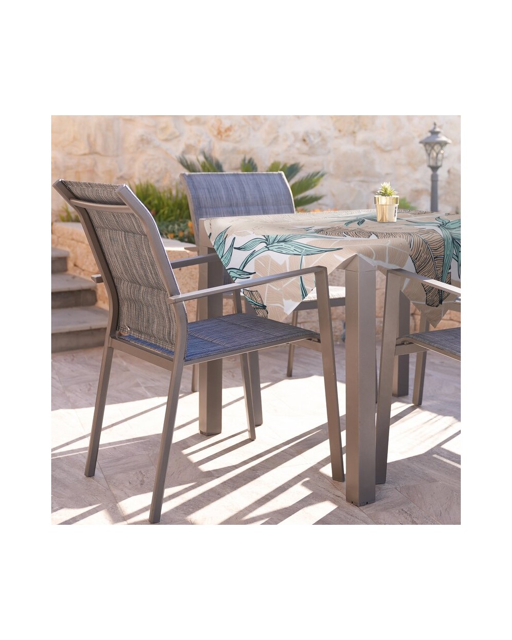 Obrus ogrodowy wodoodporny 85x85 Garden 14D miętowy/beżowy Eurofirany