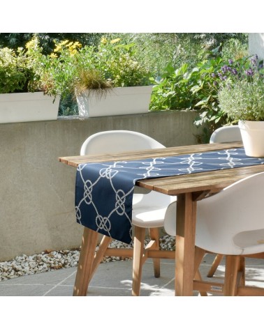 Bieżnik ogrodowy wodoodporny 40x140 Garden 15B granatowy/biały Eurofirany