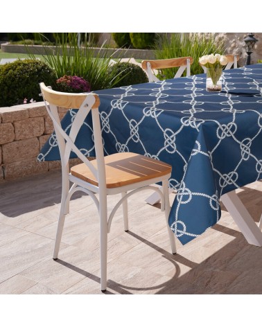Obrus ogrodowy wodoodporny 140x220 Garden 15G granatowy/biały Eurofirany