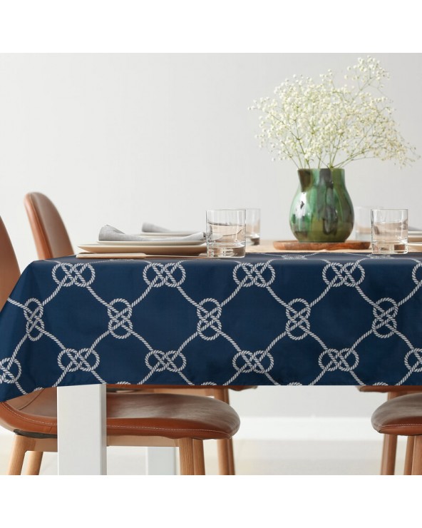 Obrus ogrodowy wodoodporny 140x220 Garden 15G granatowy/biały Eurofirany