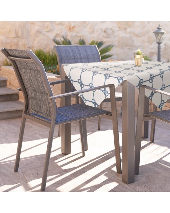 Obrus ogrodowy wodoodporny 85x85 Garden 17D biały/granatowy Eurofirany