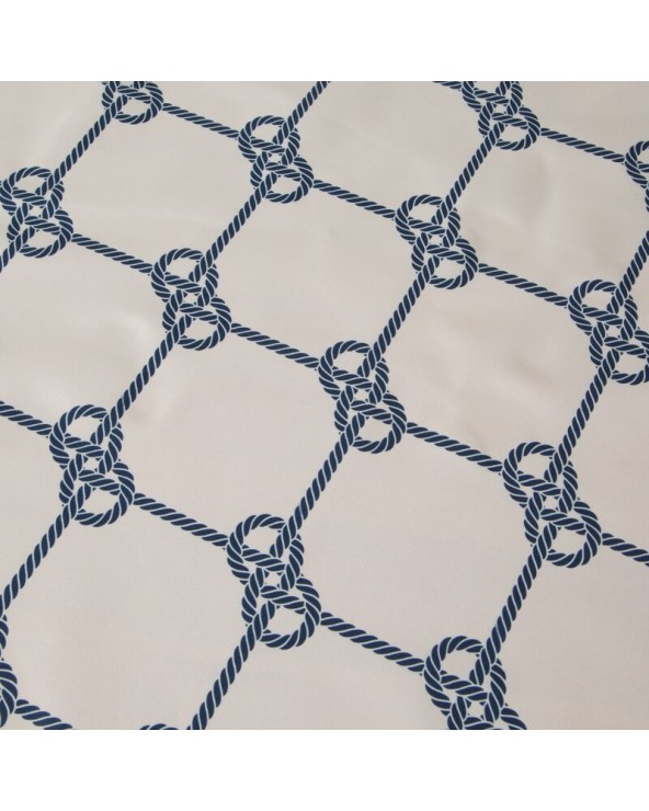 Obrus ogrodowy wodoodporny okrągły 150cm Garden 17E biały/granatowy Eurofirany