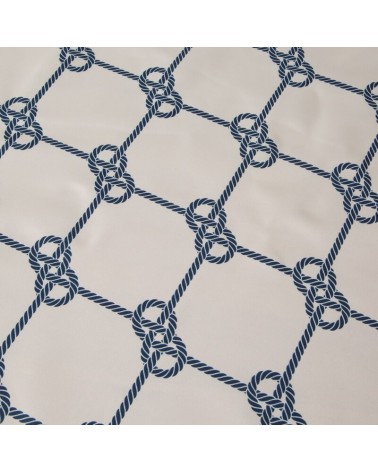 Obrus ogrodowy wodoodporny okrągły 150cm Garden 17E biały/granatowy Eurofirany