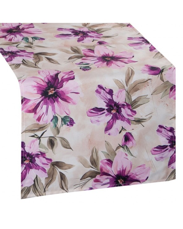 Bieżnik ogrodowy wodoodporny 40x180 Garden 29B kremowy/różowy Eurofirany