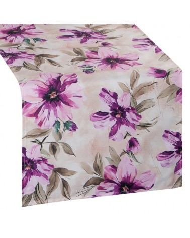 Bieżnik ogrodowy wodoodporny 40x180 Garden 29B kremowy/różowy Eurofirany