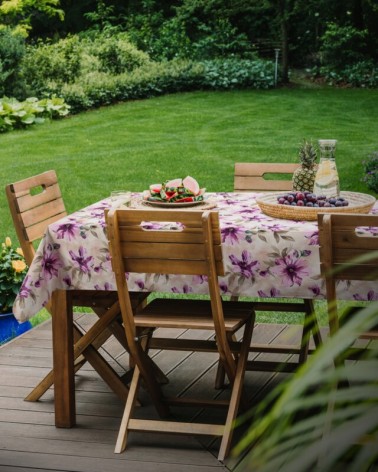 Bieżnik ogrodowy wodoodporny 40x180 Garden 29B kremowy/różowy Eurofirany