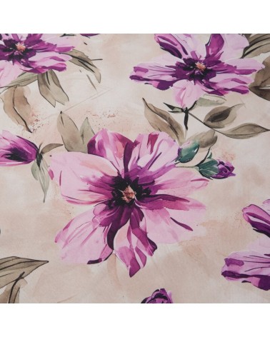 Obrus ogrodowy wodoodporny okrągły 150cm Garden 29E kremowy/różowy Eurofirany