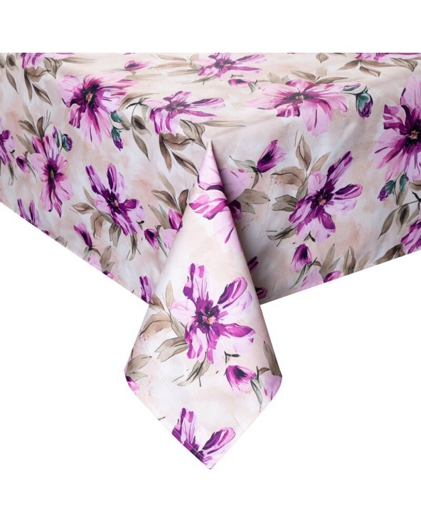 Obrus ogrodowy wodoodporny 140x220 Garden 29G kremowy/różowy Eurofirany