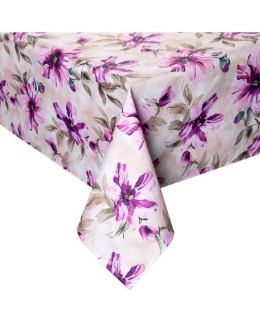 Obrus ogrodowy wodoodporny 140x220 Garden 29G kremowy/różowy Eurofirany