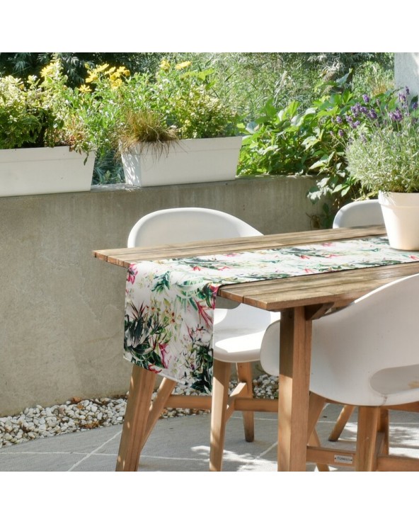 Bieżnik ogrodowy wodoodporny 40x140 Garden 31B biały/zielony Eurofirany