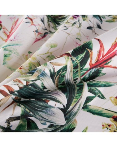 Obrus ogrodowy wodoodporny okrągły 150cm Garden 31E biały/zielony Eurofirany