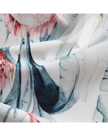 Obrus ogrodowy wodoodporny okrągły 150cm Garden 31E biały/niebieski Eurofirany