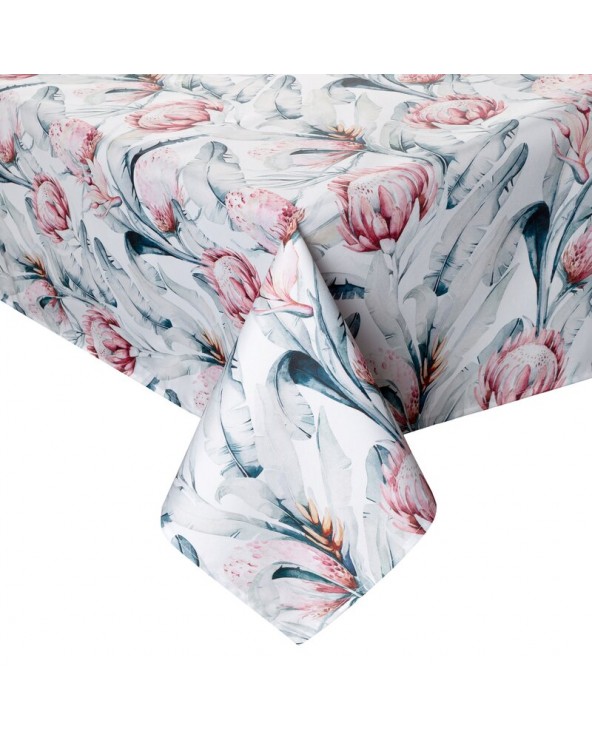 Obrus ogrodowy wodoodporny 140x220 Garden 32G biały/niebieski Eurofirany