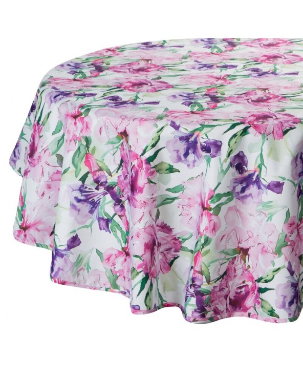 Obrus ogrodowy wodoodporny okrągły 150cm Garden 34E różowy/fioletowy Eurofirany