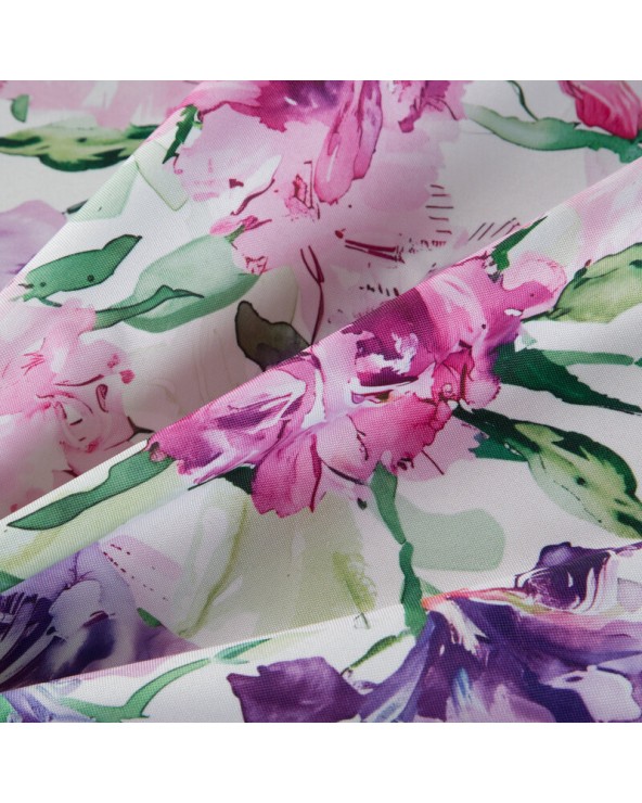 Obrus ogrodowy wodoodporny okrągły 150cm Garden 34E różowy/fioletowy Eurofirany