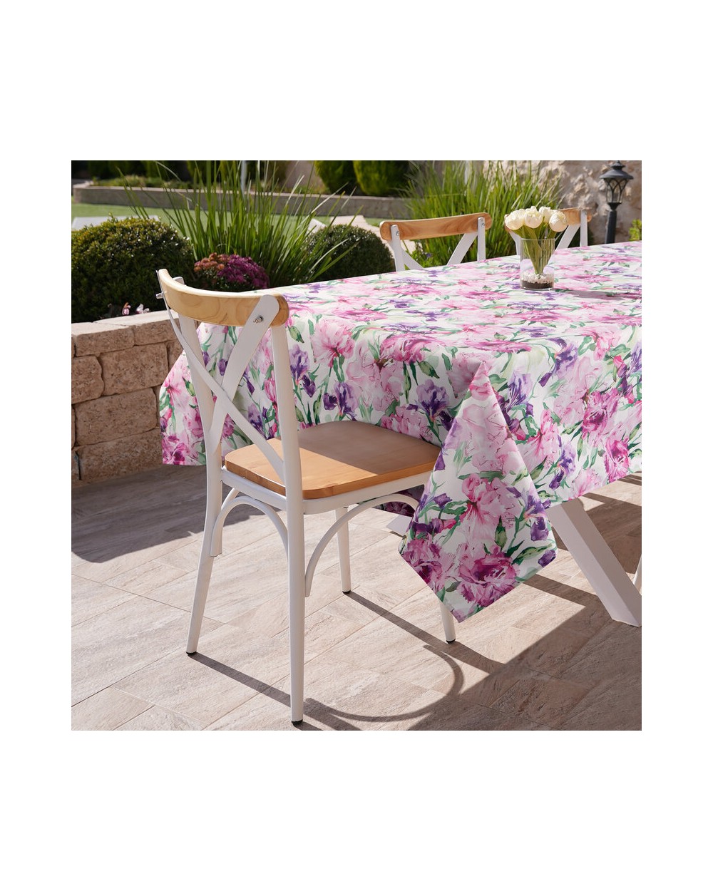 Obrus ogrodowy wodoodporny 140x220 Garden 34G różowy/fioletowy Eurofirany