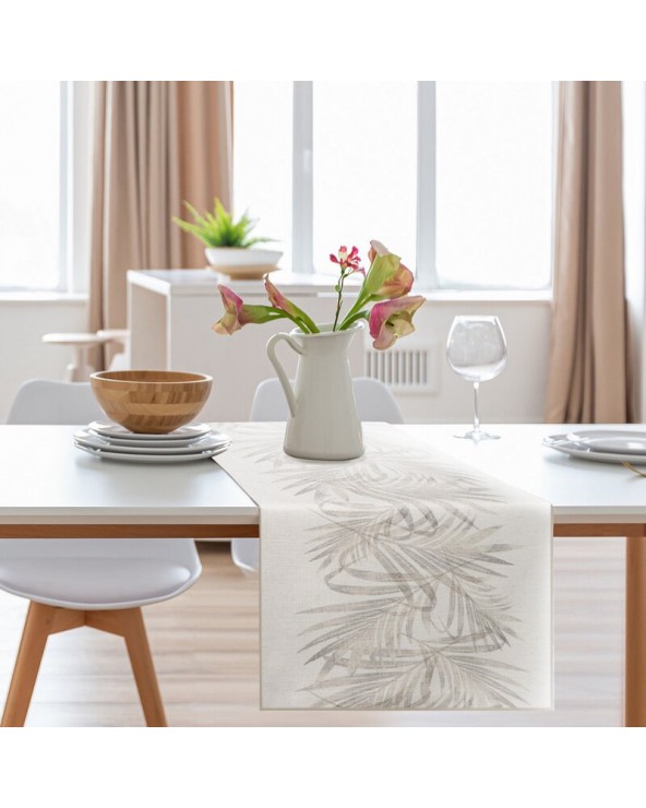 Bieżnik z lnem 40x140 Ines beżowy Eurofirany