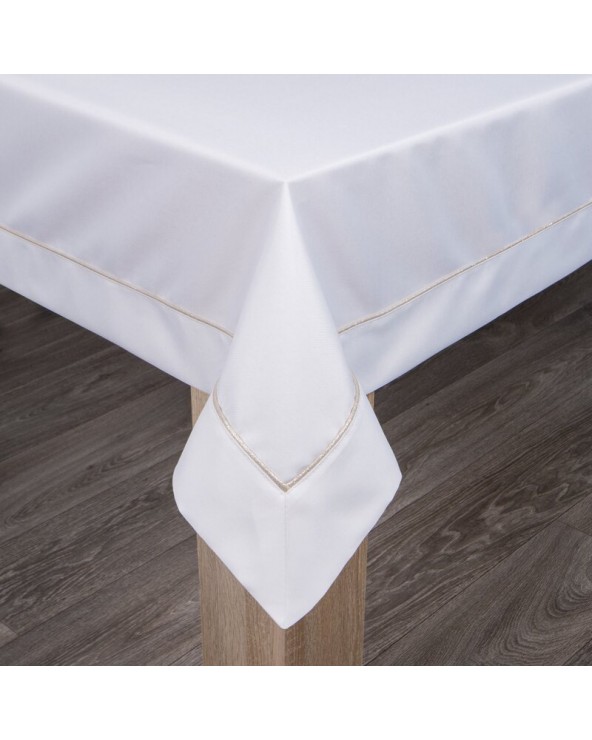 Obrus 145x350 Madele biały/złoty Eurofirany