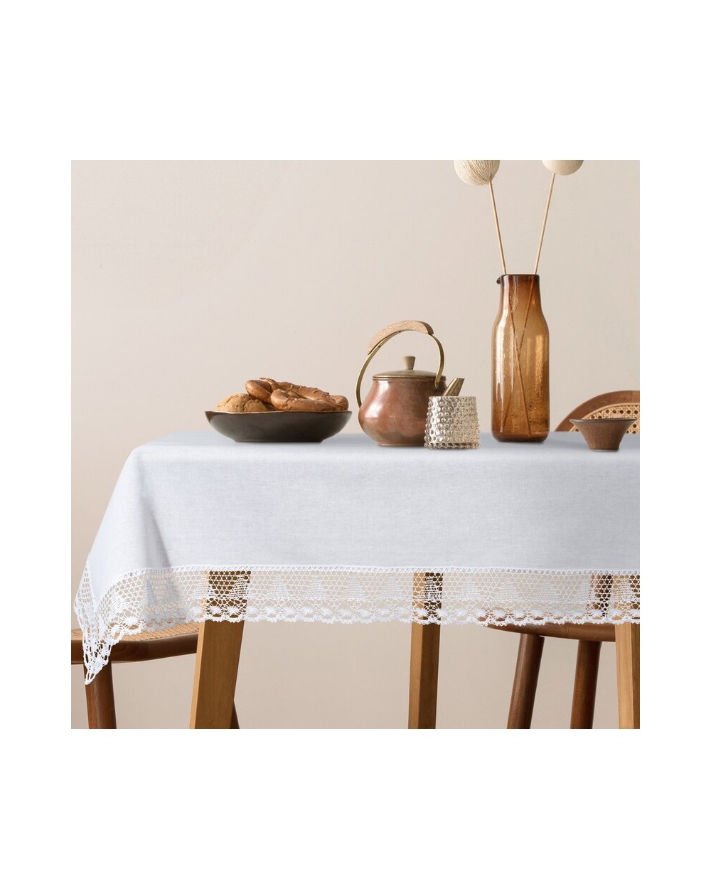 Obrus z koronką 140x220 Nataly biały Eurofirany