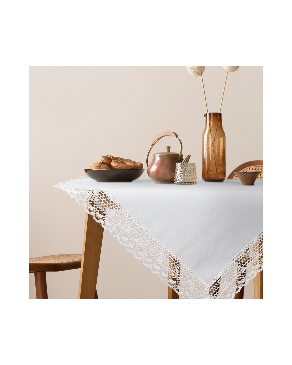 Obrus z koronką 85x85 Nataly biały Eurofirany